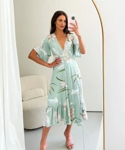 Willo Fashion Kalana Dress - Sage Print DRESSES
