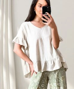 Miracle Fashion Kaleigh Top - Beige