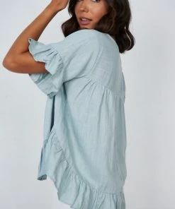 Miracle Fashion Kaleigh Top - Light Blue