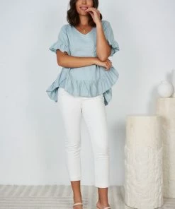 Miracle Fashion Kaleigh Top - Sage CLOTHING