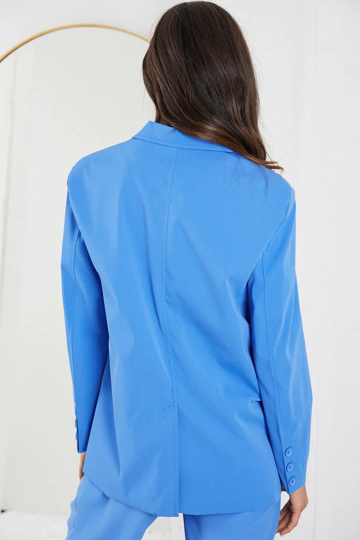 Pink Diamond Kamie Blazer - Blue CLOTHING 4 Pink Diamond Kamie Blazer - Blue CLOTHING