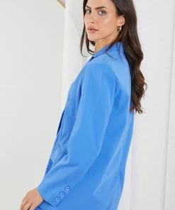 Pink Diamond Kamie Blazer - Blue CLOTHING 11 Pink Diamond Kamie Blazer - Blue CLOTHING