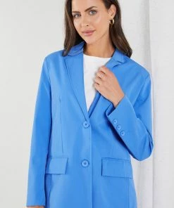 Pink Diamond Kamie Blazer - Blue CLOTHING 12 Pink Diamond Kamie Blazer - Blue CLOTHING