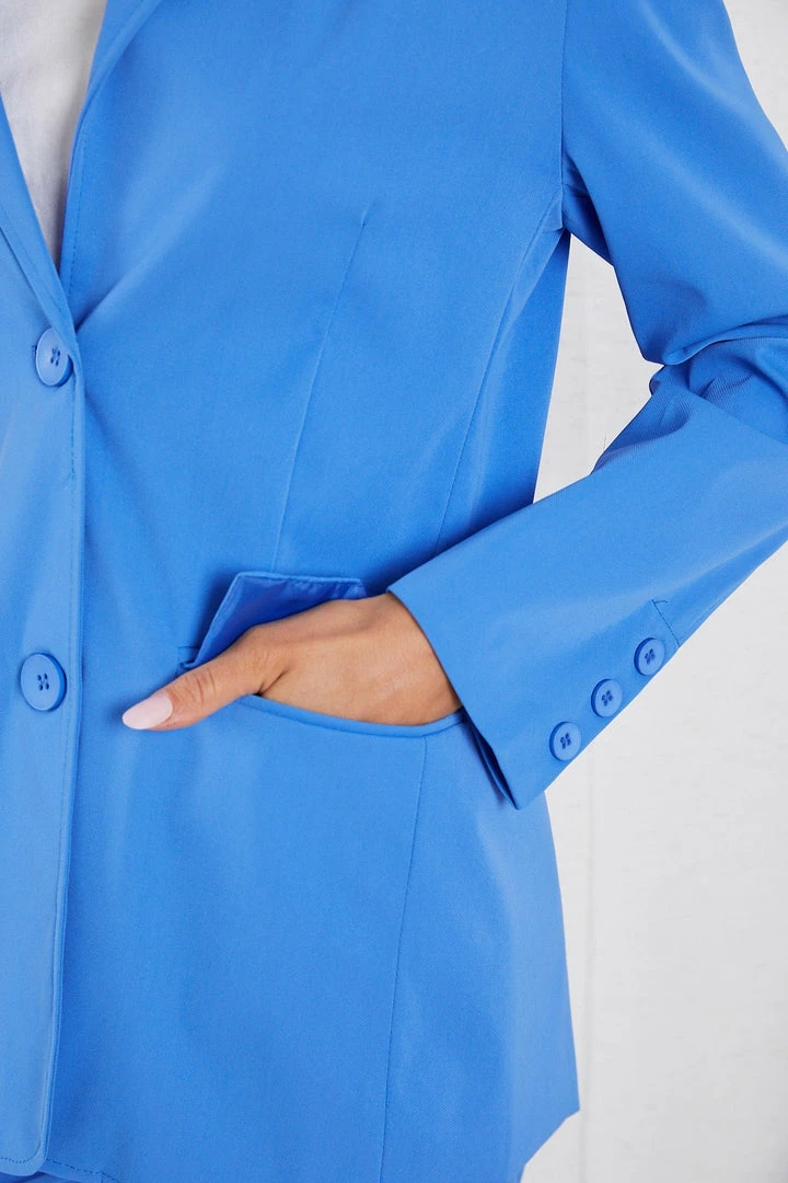 Pink Diamond Kamie Blazer - Blue CLOTHING 9 Pink Diamond Kamie Blazer - Blue CLOTHING