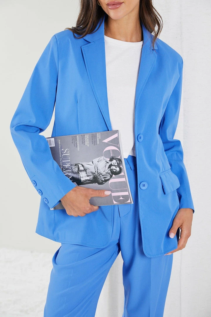 Pink Diamond Kamie Blazer - Blue CLOTHING 3 Pink Diamond Kamie Blazer - Blue CLOTHING