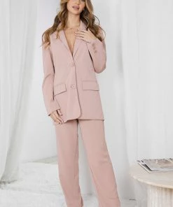 Pink Diamond CLOTHING Kamie Blazer - Blush 13 Pink Diamond CLOTHING Kamie Blazer - Blush