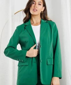 Pink Diamond Kamie Blazer - Green CLOTHING