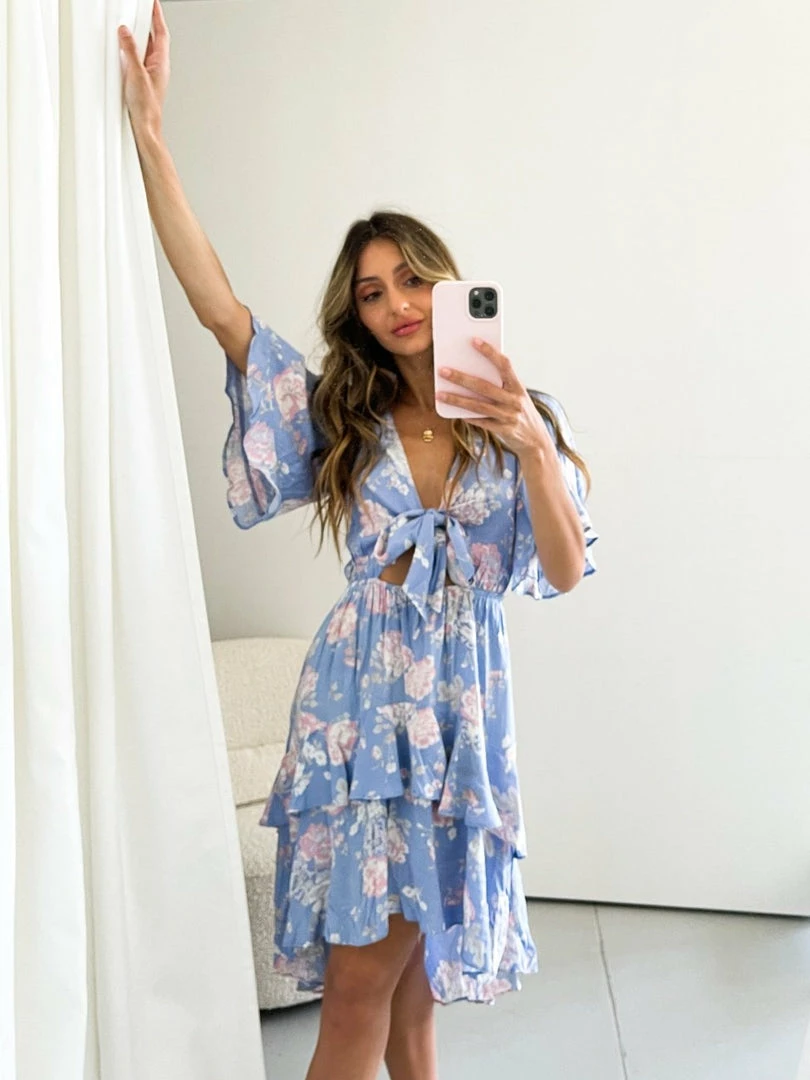 Willo Fashion DRESSES Kanani Dress - Blue Print 7 Willo Fashion DRESSES Kanani Dress - Blue Print