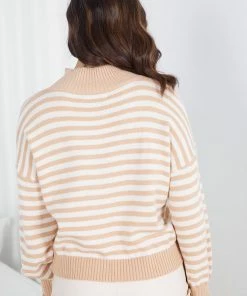 Desire Kasmere Knit - Camel Stripe