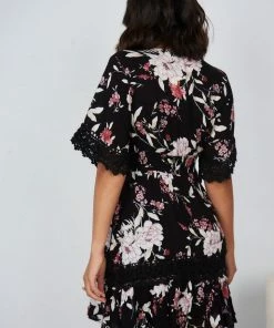 CSA (Lorraine Designs) Keighley Dress - Black Floral DRESSES