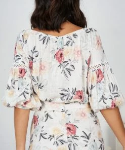 CSA (Lorraine Designs) CLOTHING Keila Top - White Floral