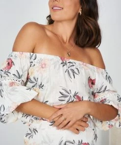 CSA (Lorraine Designs) CLOTHING Keila Top - White Floral