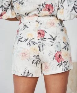 CSA (Lorraine Designs) Keithia Shorts - White Floral CLOTHING