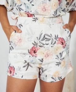 CSA (Lorraine Designs) Keithia Shorts - White Floral CLOTHING