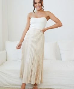 YH & Co (Chloe Yip) Kelaney Skirt - Champagne CLOTHING