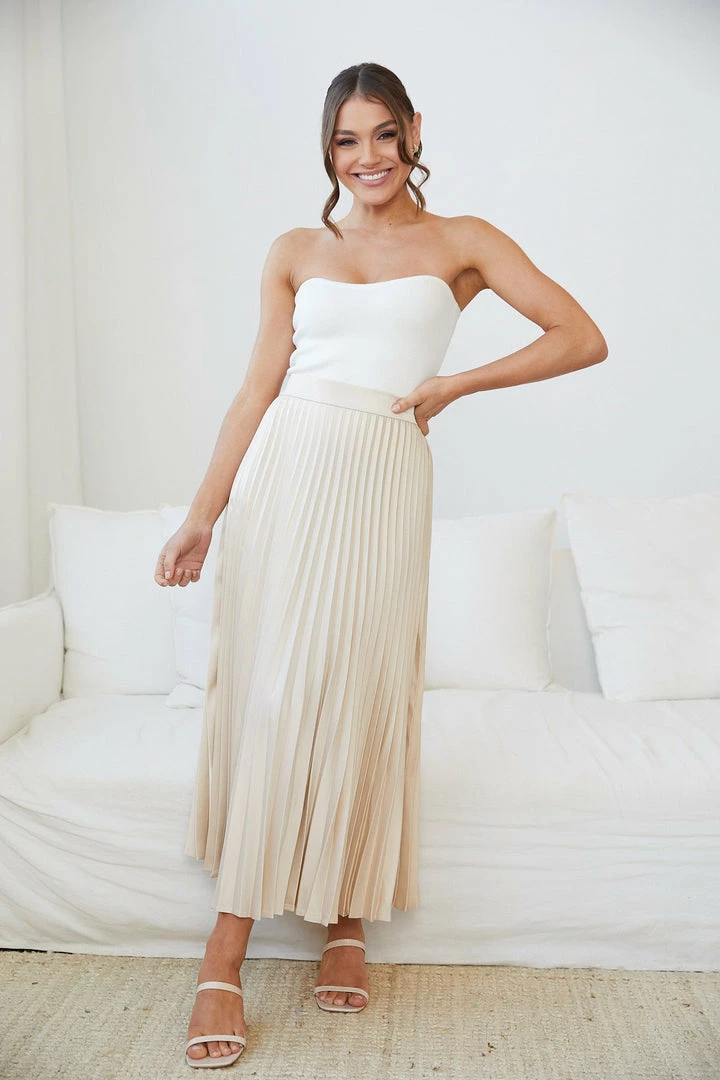 YH & Co (Chloe Yip) Kelaney Skirt - Champagne CLOTHING 3 YH & Co (Chloe Yip) Kelaney Skirt - Champagne CLOTHING