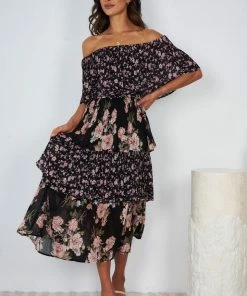 CSA (Lorraine Designs) Kerstin Dress - Black Floral