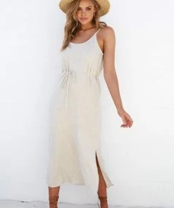 Desire Kiama Dress - Beige Casual Dresses