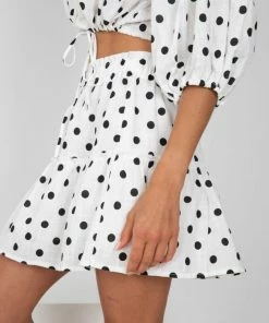 Sassy Hills Fashion Bottoms Kimberley Skirt - White Spot
