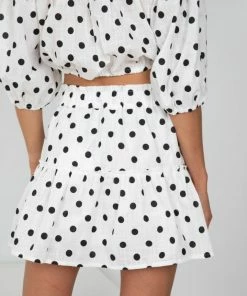 Sassy Hills Fashion Bottoms Kimberley Skirt - White Spot