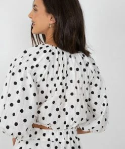 Sassy Hills Fashion Kimberley Top - White Spot