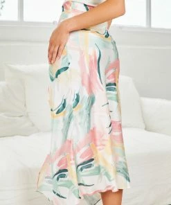 Style Box Korrina Skirt - White Print CLOTHING