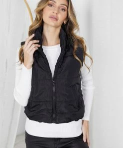 Qtrend Fashion PTY LTD CLOTHING Kristellita Puffer Vest - Black