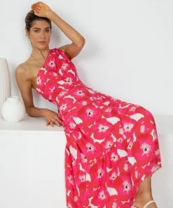 YH & Co (Chloe Yip) Ladonna Dress - Pink Floral DRESSES 10 YH & Co (Chloe Yip) Ladonna Dress - Pink Floral DRESSES