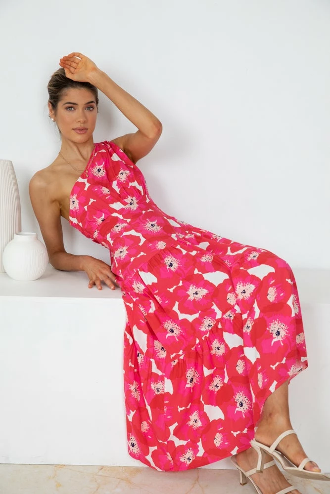 YH & Co (Chloe Yip) Ladonna Dress - Pink Floral DRESSES 6 YH & Co (Chloe Yip) Ladonna Dress - Pink Floral DRESSES