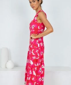 YH & Co (Chloe Yip) Ladonna Dress - Pink Floral DRESSES 9 YH & Co (Chloe Yip) Ladonna Dress - Pink Floral DRESSES