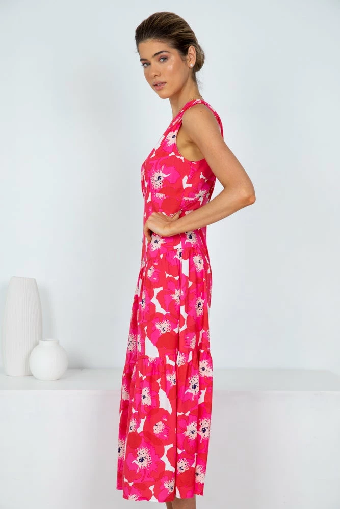YH & Co (Chloe Yip) Ladonna Dress - Pink Floral DRESSES 5 YH & Co (Chloe Yip) Ladonna Dress - Pink Floral DRESSES