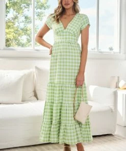 Sweetacacia Casual Dresses Lareyna Dress - Green Gingham