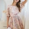 Pink Diamond Leilyn Dress - Beige Print 2 Pink Diamond Leilyn Dress - Beige Print