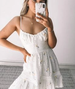 Sweetacacia Lemons Dress - White Print DRESSES