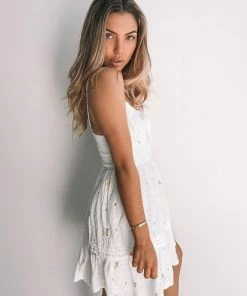 Sweetacacia Lemons Dress - White Print DRESSES