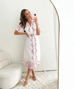 GDS Lenny Dress - White Print DRESSES