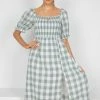 YH & Co (Chloe Yip) DRESSES Lettice Dress - Sage Gingham 2 YH & Co (Chloe Yip) DRESSES Lettice Dress - Sage Gingham