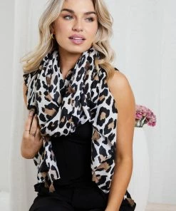 Miracle Fashion Lility Scarf - Beige Print