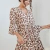 Miracle Fashion Litzy Dress - Beige Print DRESSES