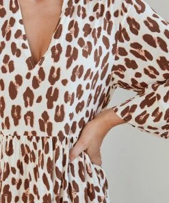 Miracle Fashion Litzy Dress - Beige Print DRESSES 15 Miracle Fashion Litzy Dress - Beige Print DRESSES