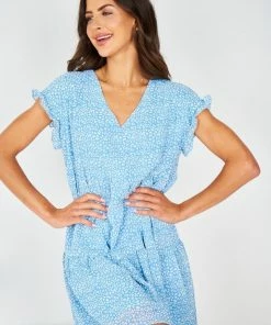 HQ Fashion Loida Dress - Blue Print DRESSES