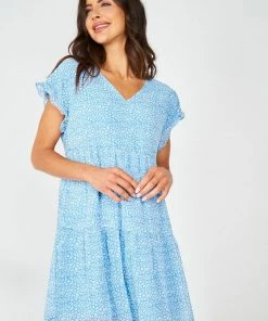 HQ Fashion Loida Dress - Blue Print DRESSES