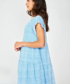 HQ Fashion Loida Dress - Blue Print DRESSES