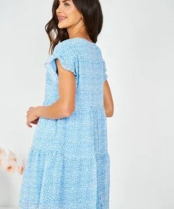 HQ Fashion Loida Dress - Blue Print DRESSES