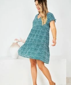 HQ Fashion Loida Dress - Green Print DRESSES 11 HQ Fashion Loida Dress - Green Print DRESSES