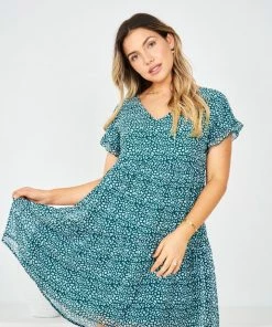 HQ Fashion Loida Dress - Green Print DRESSES