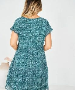 HQ Fashion Loida Dress - Green Print DRESSES