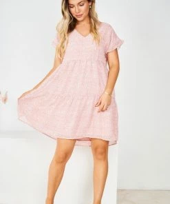 HQ Fashion DRESSES Loida Dress - Pink Print 11 HQ Fashion DRESSES Loida Dress - Pink Print