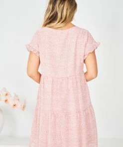 HQ Fashion DRESSES Loida Dress - Pink Print
