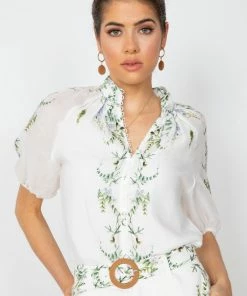 GDS CLOTHING Lorain Blouse - Green Print